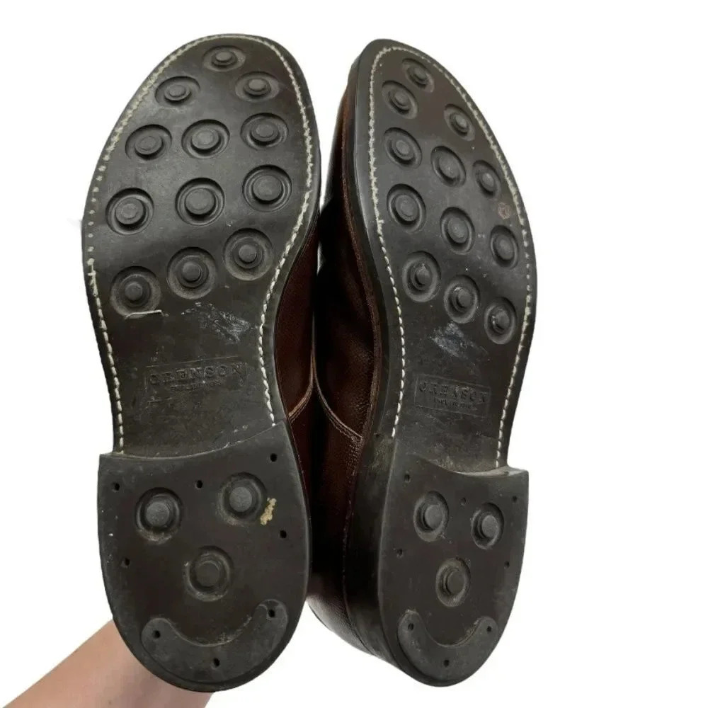 Grenson Curtis Derby Shoes Brown Leather Goodyear Welted Men’s US 9 UK 8.5 - Picture 12 of 15